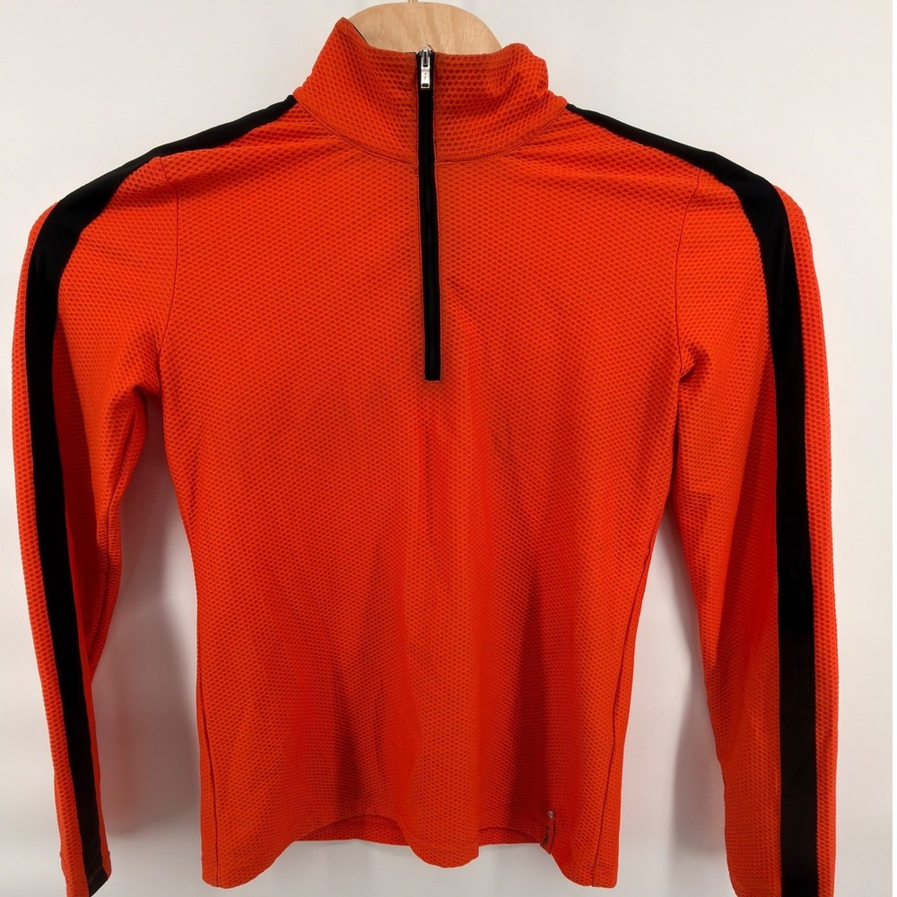 Lauren Active Ralph Lauren Women's Orange Black Quarter‎ Zip Pullover L